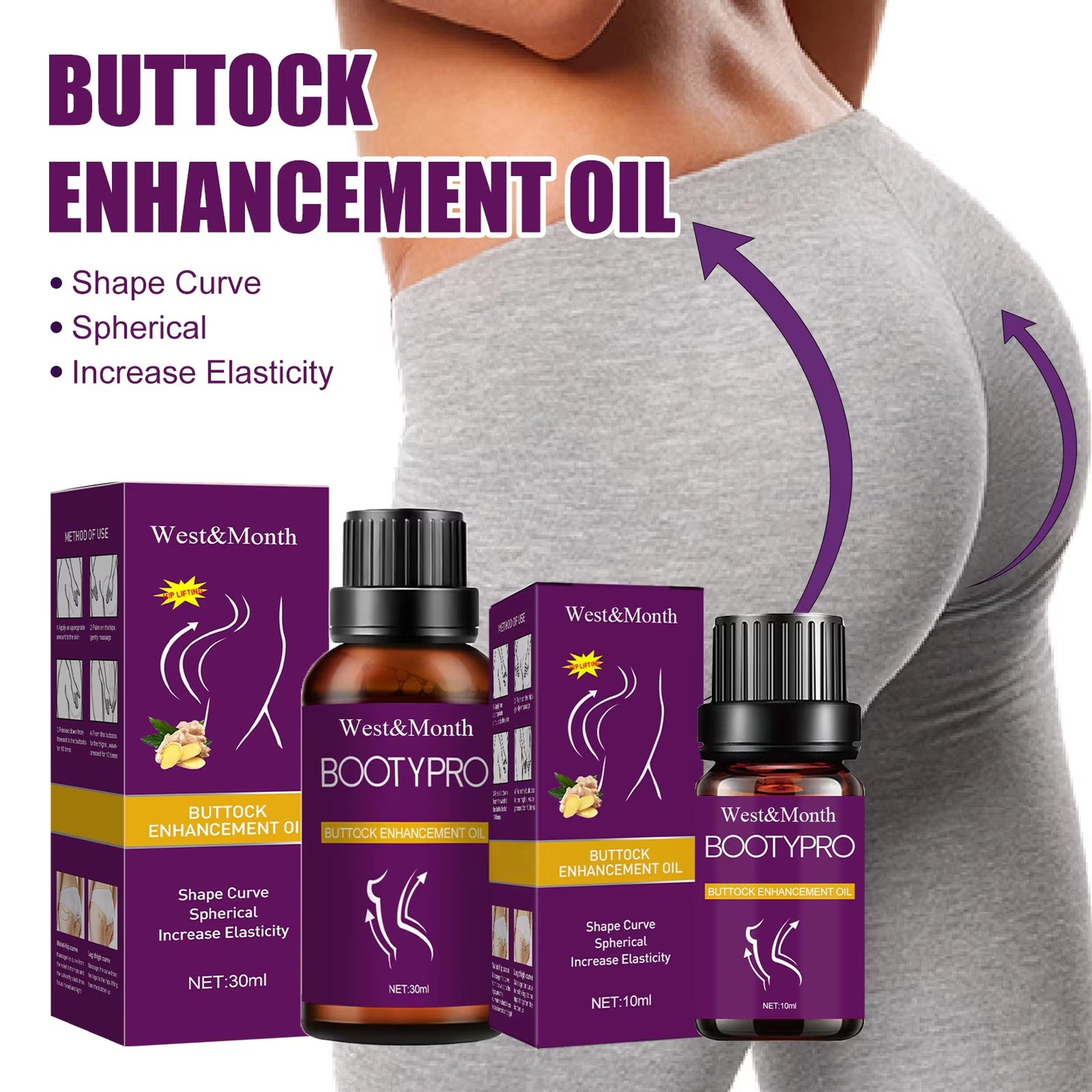 Buttock Beauty Essential Oil Butt Growth Enlargement Lifting Firming Plumper Big Ass Bigger Enhance Shaping Sexy Hip Massage Oil