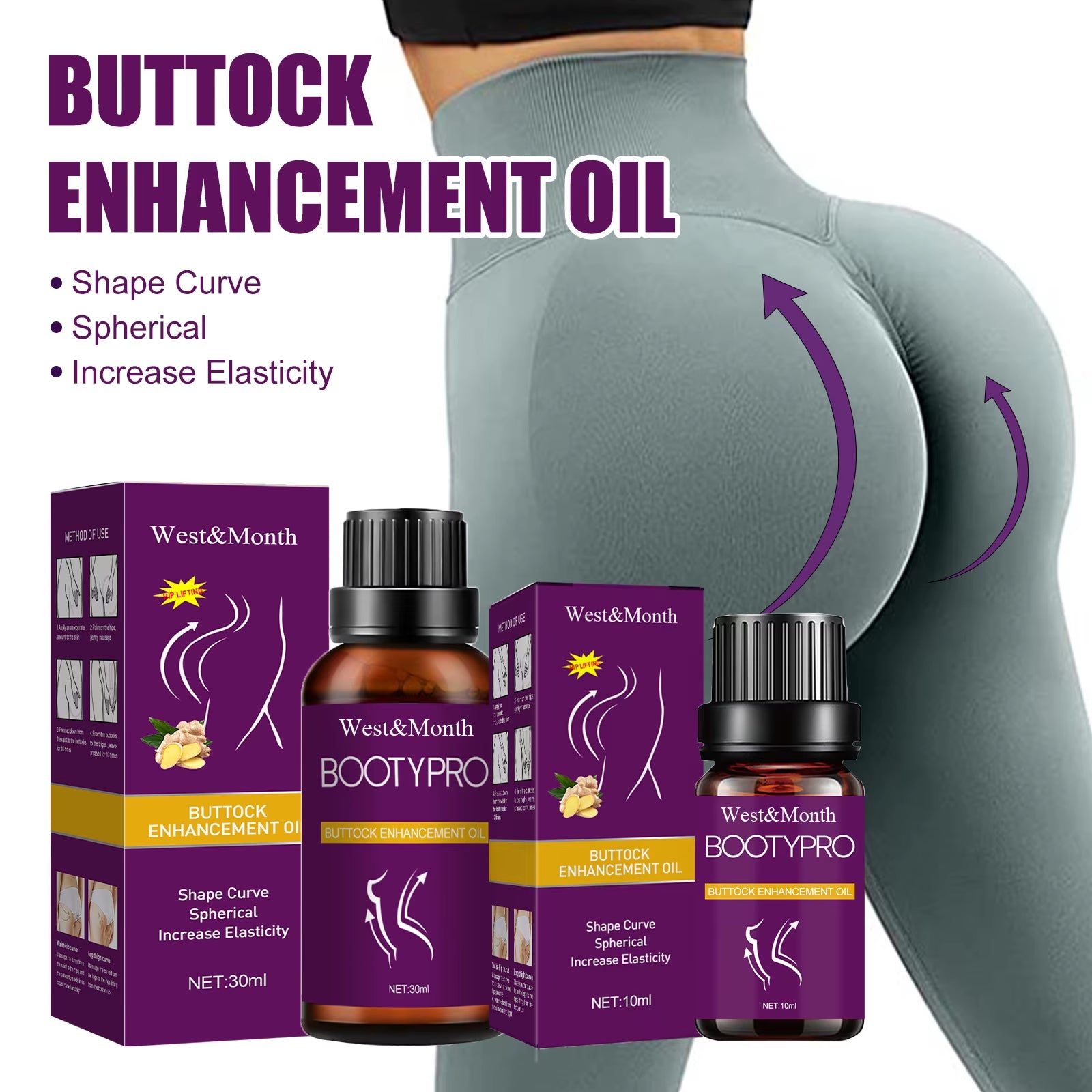 Buttock Beauty Essential Oil Butt Growth Enlargement Lifting Firming Plumper Big Ass Bigger Enhance Shaping Sexy Hip Massage Oil